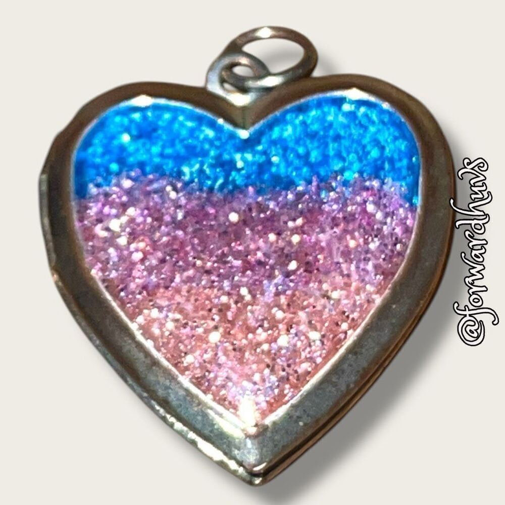 Bundle Sale 3 for $15 | Heart-Shaped Locket Pendant | Glitter Design
